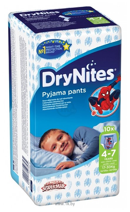 Фотографии Huggies DryNites 4-7 лет для мальчиков (10 шт.)