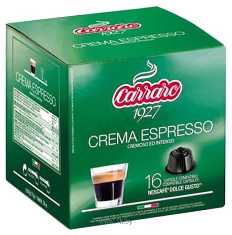 Фотографии Carraro Crema Espresso в капсулах Dolce Gusto 16 шт