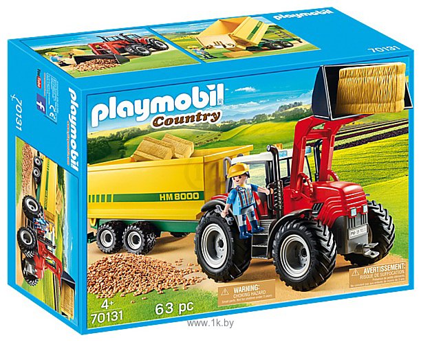 Фотографии Playmobil PM70131 Трактор с прицепом для кормов