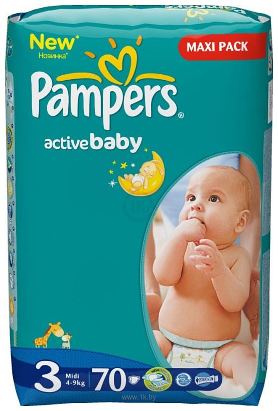 Фотографии Pampers Active Baby 3 Midi (4-9 кг)70шт