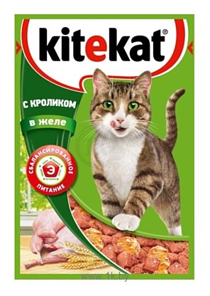 Фотографии Kitekat Сочные кусочки. С кроликом в желе (0.085 кг) 1 шт.