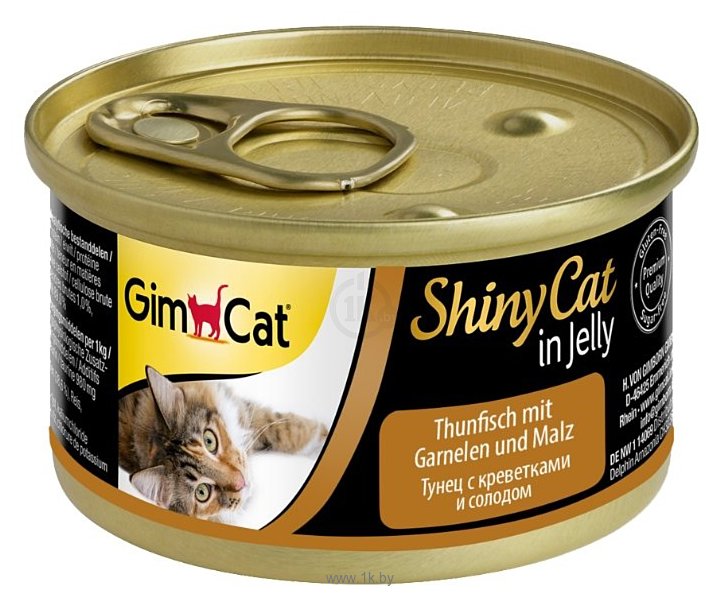 Фотографии GimCat (0.07 кг) 48 шт. ShinyCat с тунцом, креветками и солодом (мальтом)