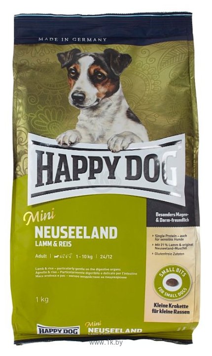 Фотографии Happy Dog (1 кг) Supreme - Mini Neuseeland для взрослых собак мелких пород с ягненком и рисом