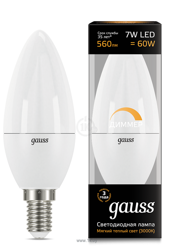 Фотографии Gauss 7W 3000K E14 103101107-D