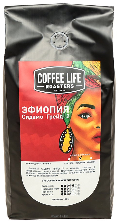 Фотографии Coffee Life Roasters Эфиопия Сидамо Грейд 2 в зернах 1000 г