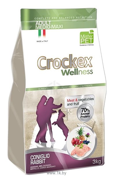 Фотографии Crockex (3 кг) Wellness Adult Medio-Maxi кролик с рисом