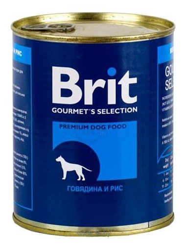 Фотографии Brit (0.85 кг) 12 шт. Консервы для собак Говядина и рис