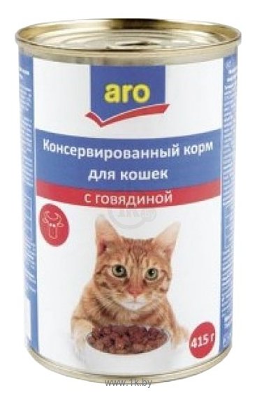 Фотографии Aro (0.415 кг) 1 шт. Консервы для кошек с говядиной