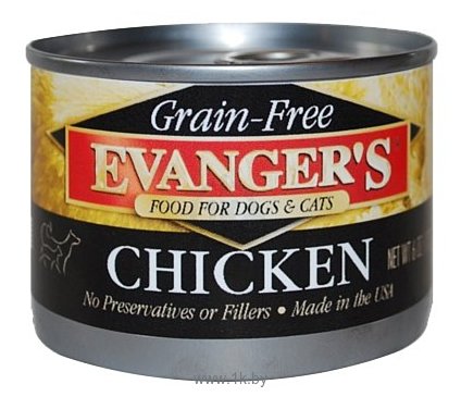 Фотографии Evanger's Grain Free Chicken for Dogs & Cats консервы для кошек и собак (0.17 кг) 3 шт.