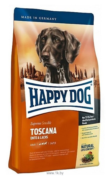 Фотографии Happy Dog (12.5 кг) Supreme Sensible - Toscana с уткой и лососем