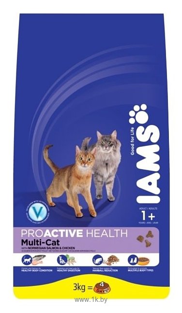 Фотографии Iams ProActive Health Multi-Cat with Norwegian Salmon and Chicken (3 кг)