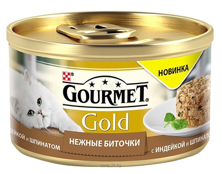 Фотографии Gourmet Gold Нежные биточки с индейкой и шпинатом (0.085 кг) 24 шт.