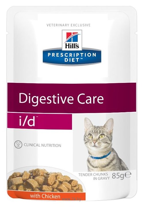 Фотографии Hill's (0.085 кг) 1 шт. Prescription Diet I/D Feline Gastrointestinal Health in Gravy with Chicken