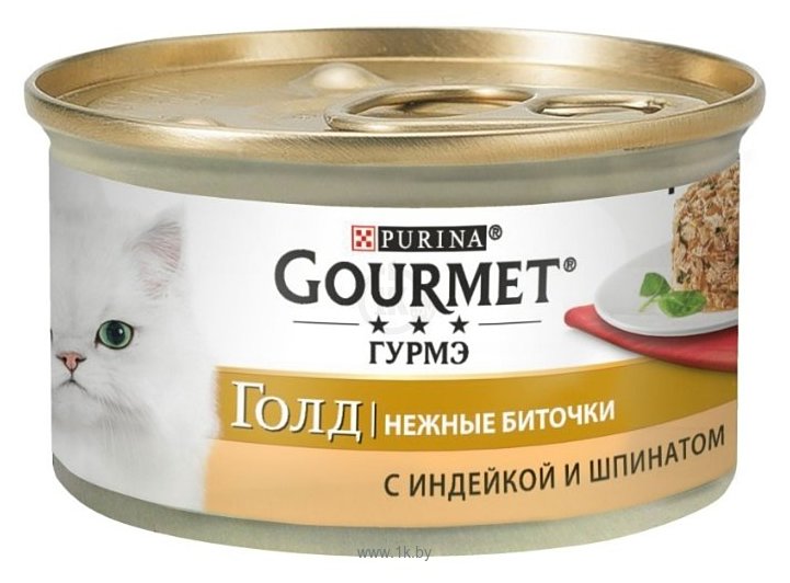 Фотографии Gourmet (0.085 кг) 1 шт. Gold Нежные биточки с индейкой и шпинатом