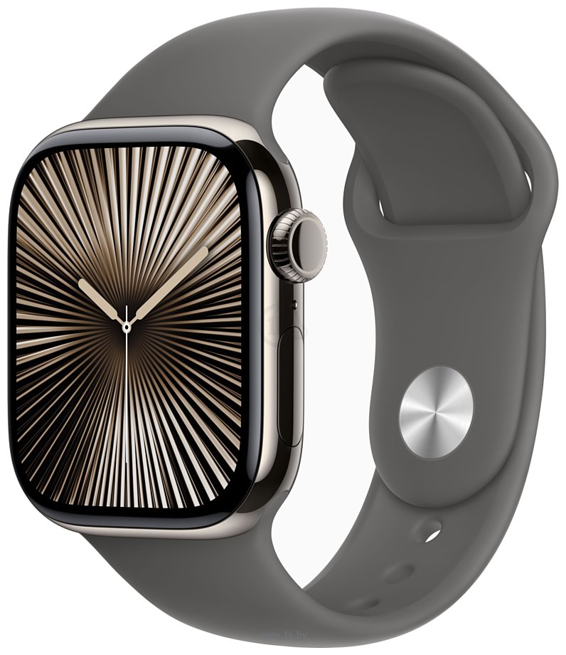 Фотографии Apple Watch Series 10 42 мм (титановый корпус, спортивный силиконовый ремешок)