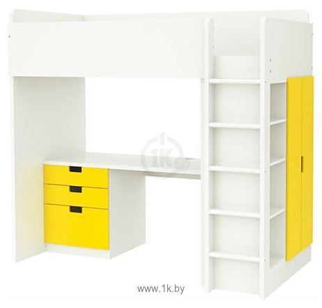 Фотографии Ikea Стува 207x99 (кровать-чердак, белый, желтый) (691.795.71)