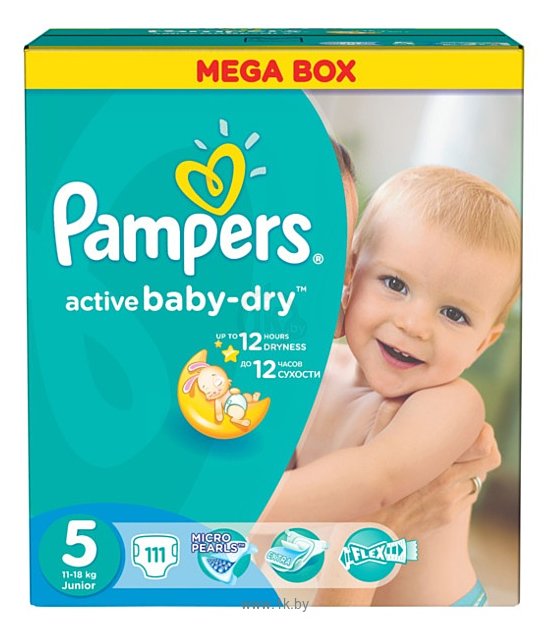 Фотографии Pampers Active Baby-Dry 5 Junior (111 шт.)