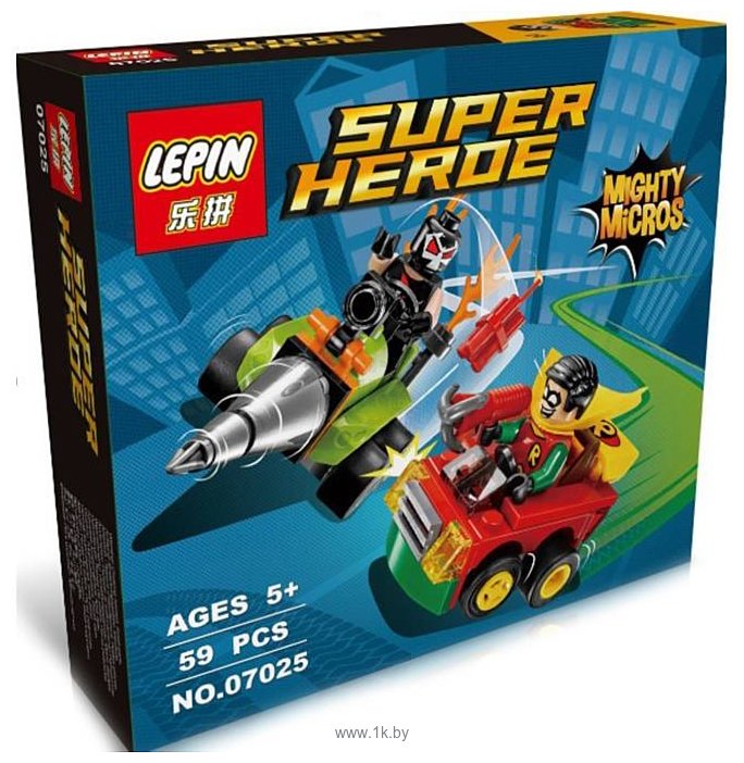 Фотографии Lepin Marvel 07025 Робин против Бэйна аналог Lego 76062