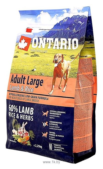 Фотографии Ontario (2.25 кг) Adult Large Lamb & Rice
