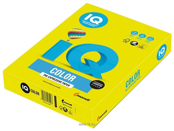 Фотографии IQ Color NEOGB A4 (неон желтый, 80 г/м2, 500 л)