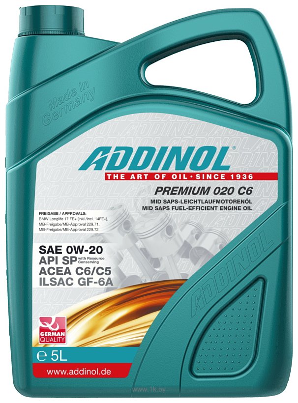 Фотографии Addinol Premium 020 C6 0W-20 5л