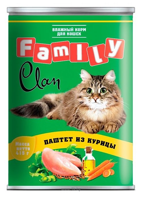 Фотографии CLAN (0.415 кг) 9 шт. Family Паштет из курицы для кошек