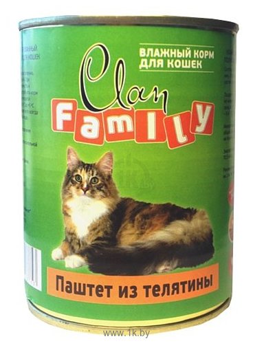 Фотографии CLAN Family Паштет из телятины для кошек (0.340 кг) 1 шт.