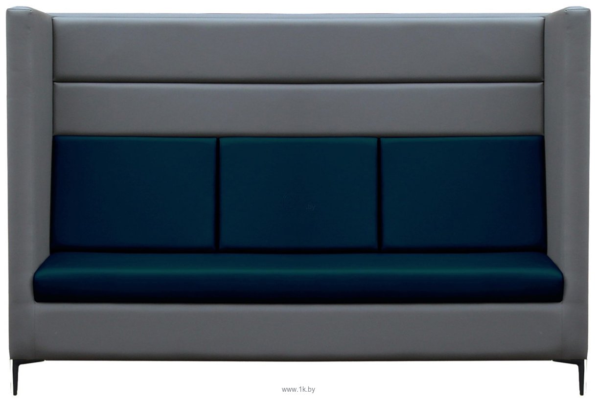 Фотографии Brioli Дирк трехместный (экокожа, L21-L18 (серый, синие вставки))