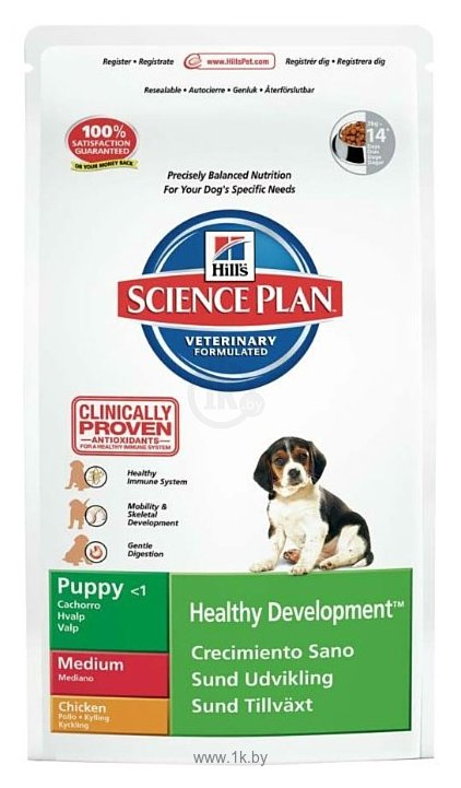 Фотографии Hill's (1 кг) Science Plan Puppy Healthy Development Medium Chicken