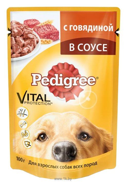 Фотографии Pedigree Для взрослых собак всех пород с говядиной в соусе (0.085 кг) 1 шт.