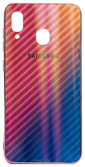 Фотографии EXPERTS Aurora Glass для Samsung Galaxy A20/A30 с LOGO (розовый)