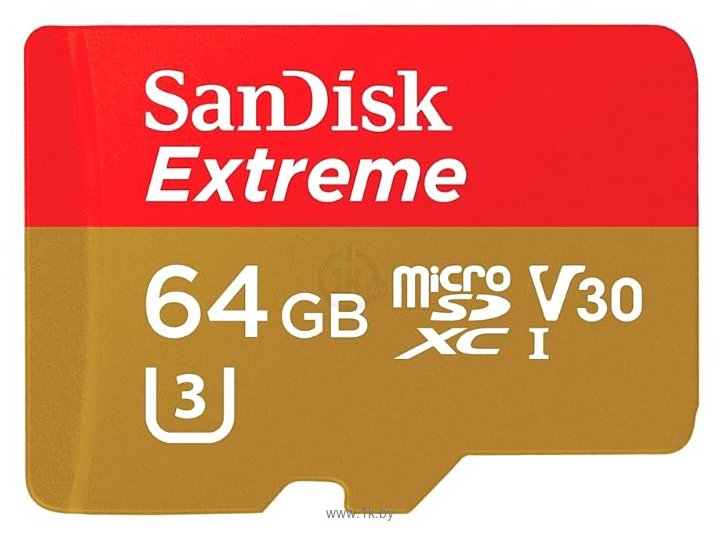 Фотографии SanDisk Extreme microSDXC Class 10 UHS Class 3 V30 90MB/s 64GB