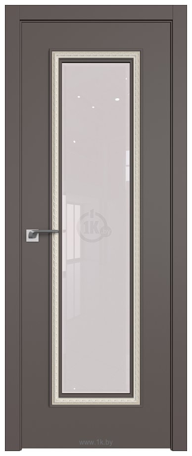 Фотографии ProfilDoors 61SMK (какао матовый, стекло галька, белая патина)