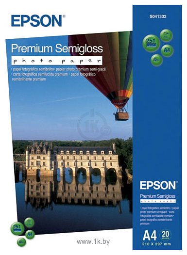 Фотографии Epson Premium Semigloss Photo Paper A4 20 листов (C13S041332)