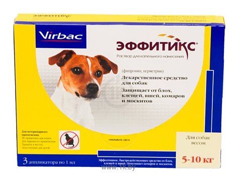 Фотографии Virbac Эффитикс капли для собак 5-10 кг