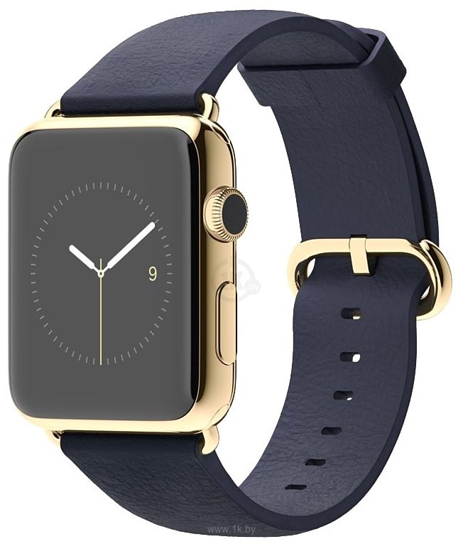 Фотографии Apple Watch Edition 42mm Yellow Gold with Blue Classic Buckle (MJVT2)