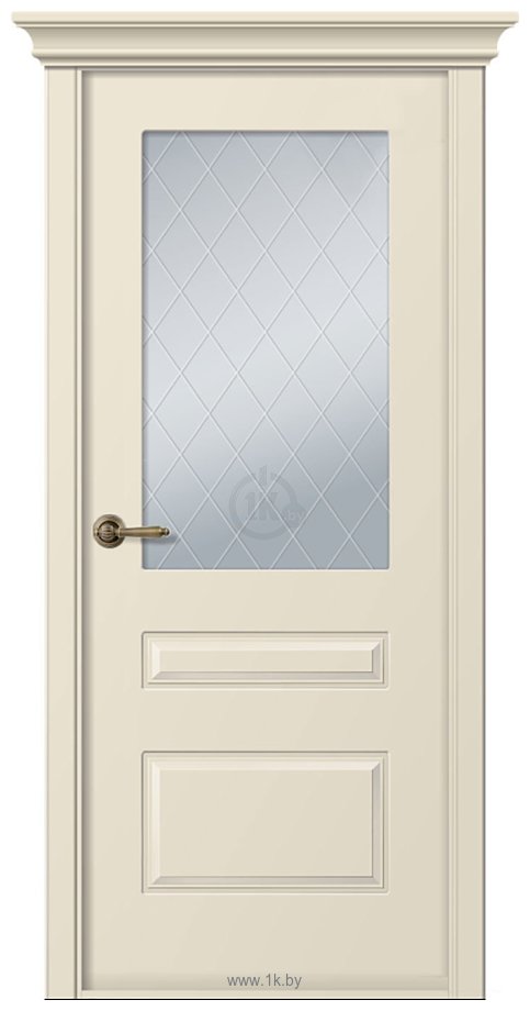 Фотографии Belwooddoors Роялти 80 см (стекло, эмаль, слоновая кость/мателюкс 39)