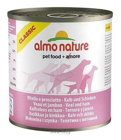 Фотографии Almo Nature Classic Adult Dog Veal and Ham (0.29 кг) 6 шт.