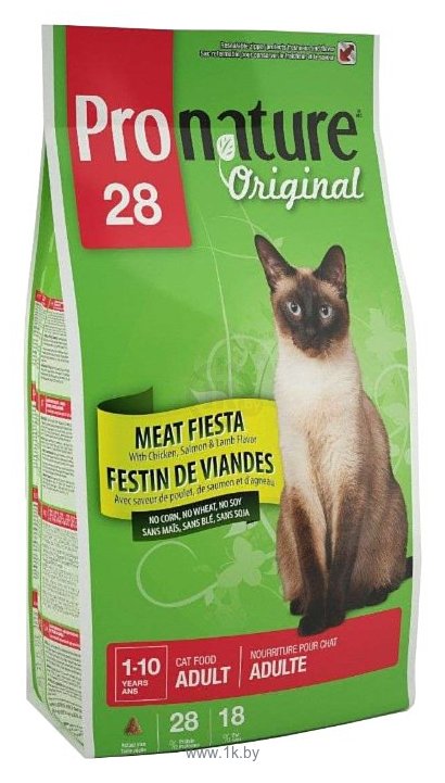 Фотографии ProNature 28 Meat Fiesta with Chicken, Salmon & Lamb Flavor для взрослых кошек (5.44 кг)