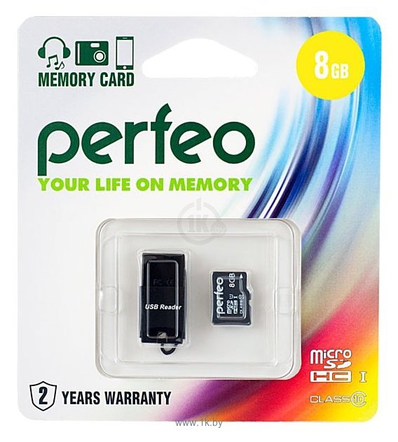 Фотографии Perfeo microSDHC Class 10 UHS-I U1 8GB + USB Reader