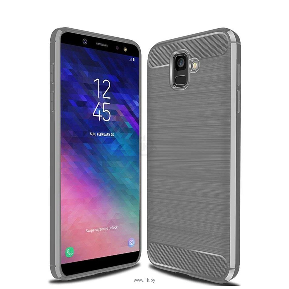 Фотографии Case Brushed Line для Samsung Galaxy A6 (серый)