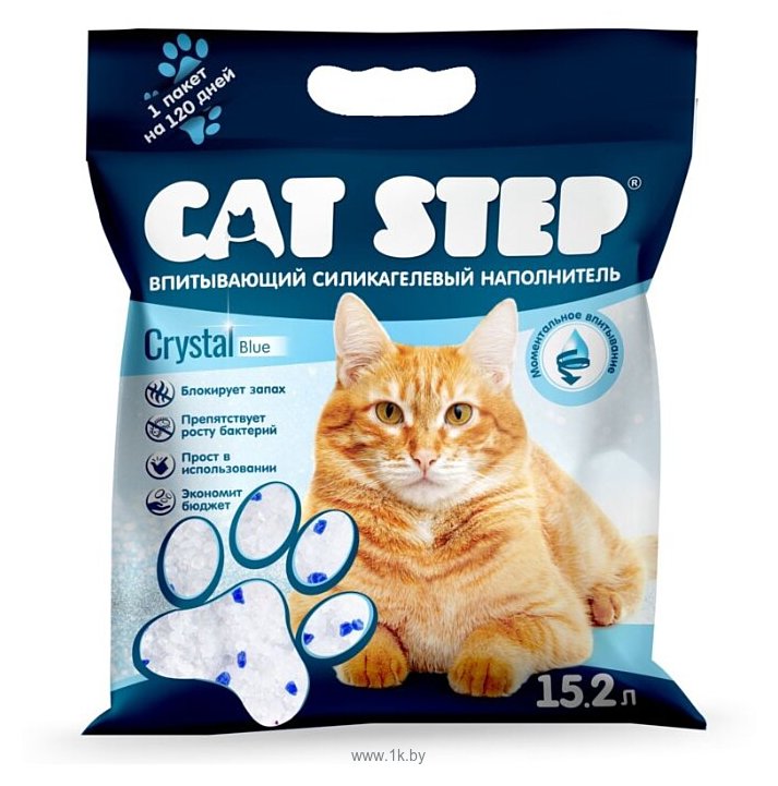 Фотографии Cat Step Crystal Blue cиликагелевый 15,2л