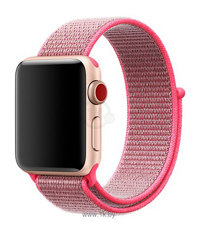 Фотографии Apple из плетеного нейлона 38 мм (розовый зной) MRHR2