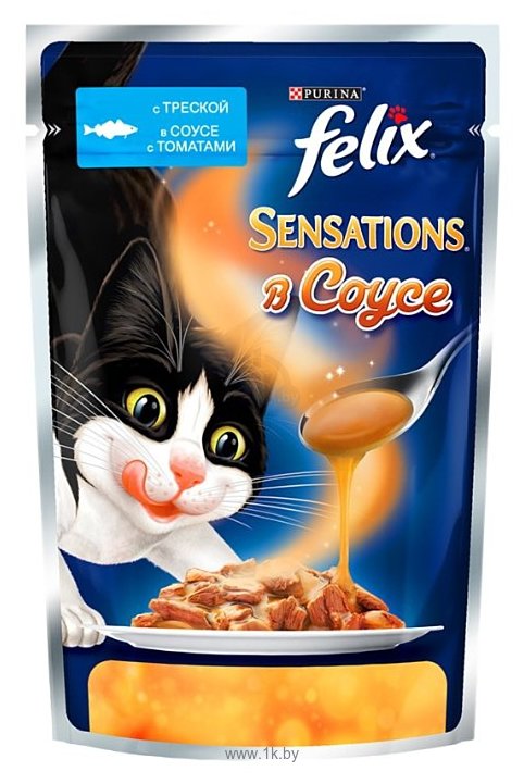 Фотографии Felix (0.085 кг) 24 шт. Sensations с Треской в соусе и томатами