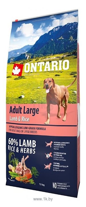 Фотографии Ontario (12 кг) Adult Large Lamb & Rice