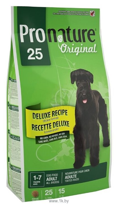 Фотографии ProNature 25 Deluxe Recipe Chicken Formula для взрослых собак всех пород (7.5 кг)