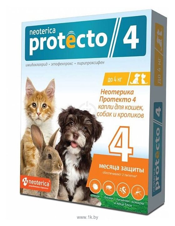 Фотографии Neoterica капли от блох и клещей Protecto 4 для кошек и собак от 3 мес