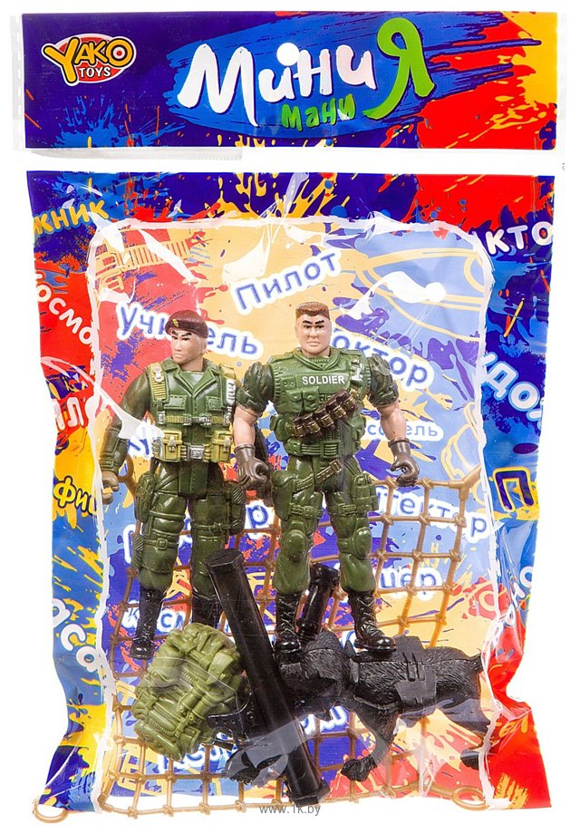 Фотографии Yako Toys Мини МаниЯ Военный с 2 солдатиками и собакой К93735
