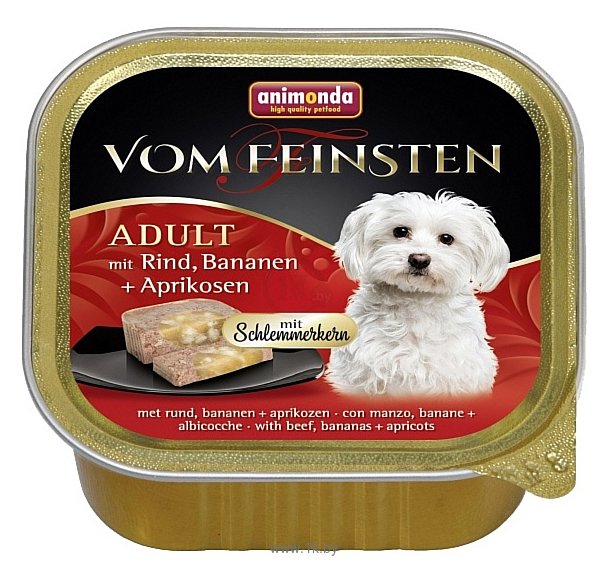 Фотографии Animonda Vom Feinsten Adult Меню для привередливых собак с говядиной, бананом и абрикосами (0.15 кг) 1 шт.