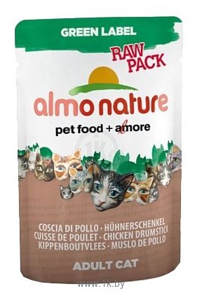 Фотографии Almo Nature Green Label Raw Pack Adult Cat Chicken Drumstick (0.055 кг) 24 шт.